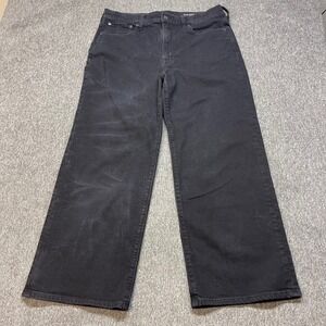 J.Crew Slim-Wide High Rise Semi-Stretch Jeans Black Denim Size 30 Wide Leg